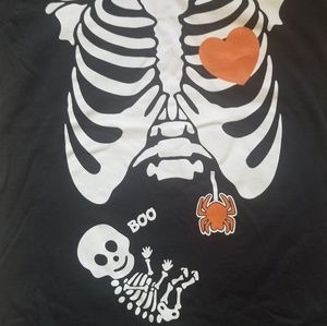 Maternity Halloween baby skeleton shirt